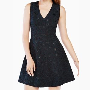 BCBG Jacquard Green Leopard Cocktail Dress 10